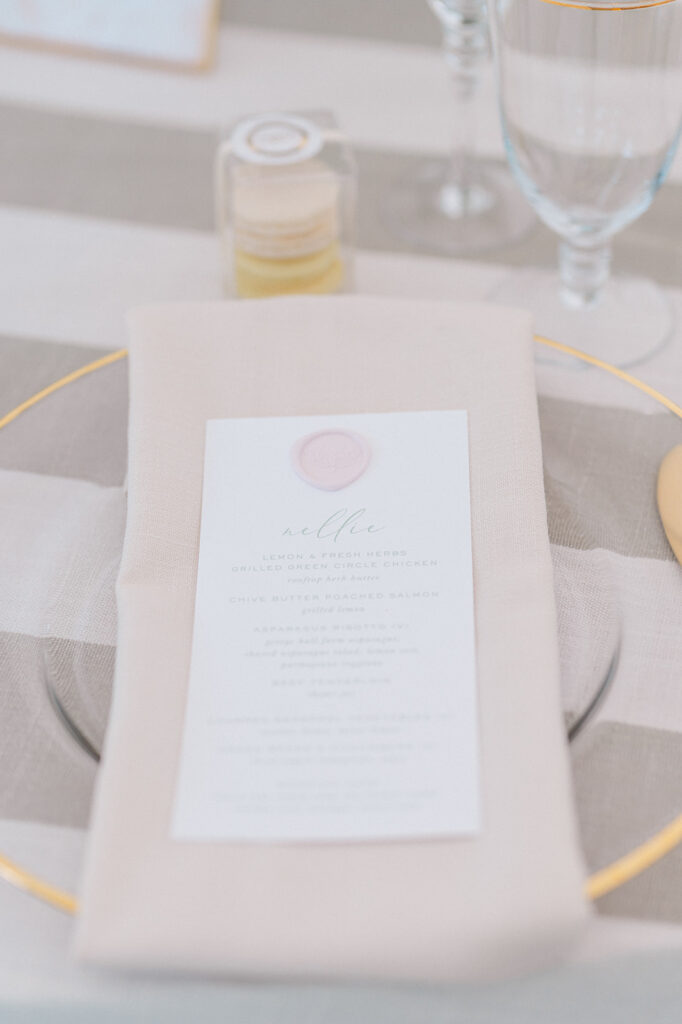 table details at garden wedding