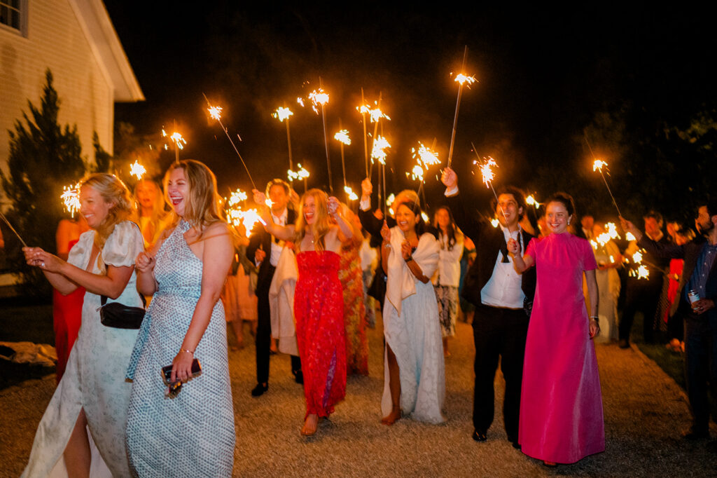 sparkler send off smith farm gardens garden wedding