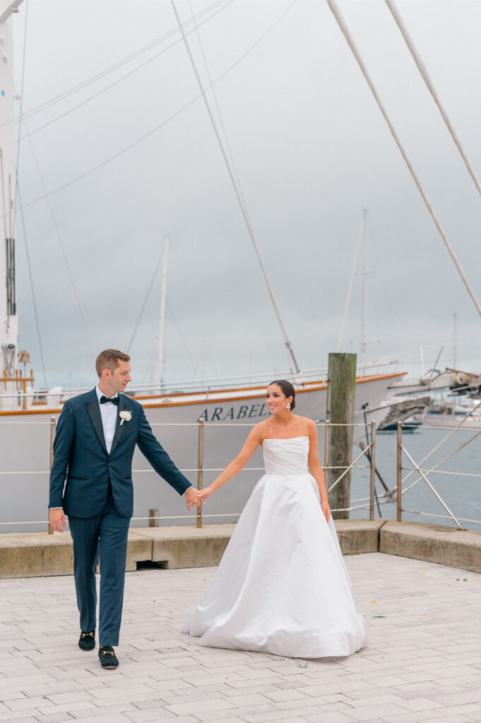 bride and groom photos in Newport