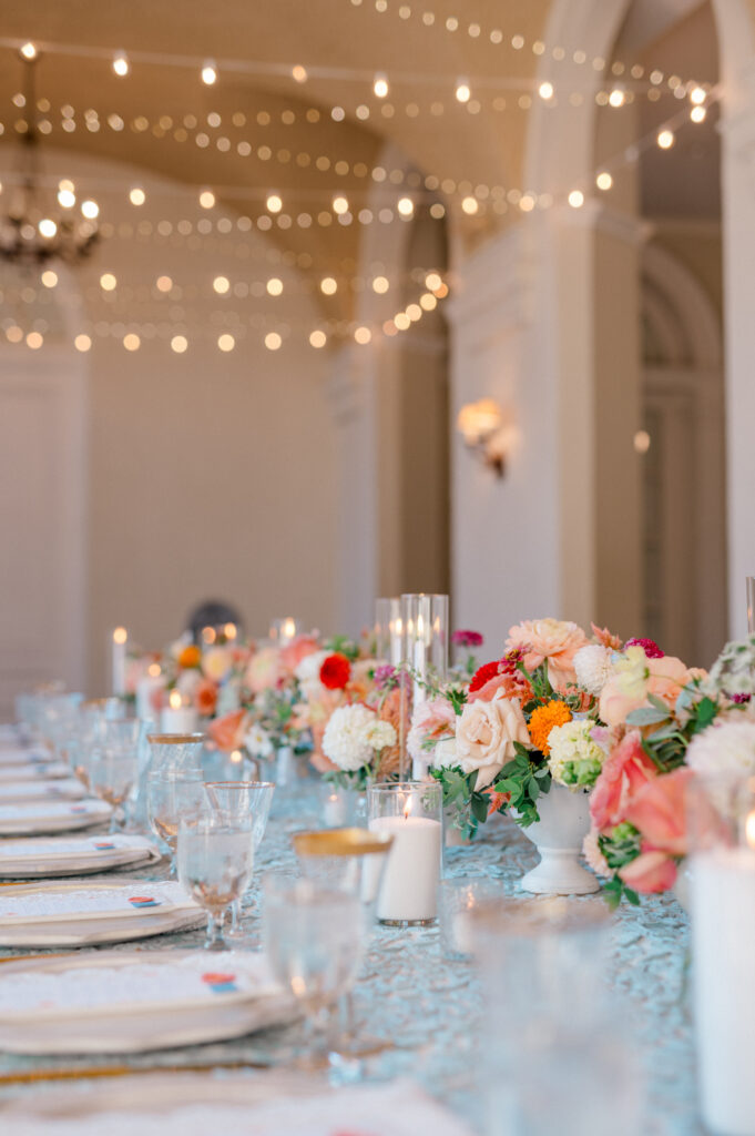 colorful wedding reception