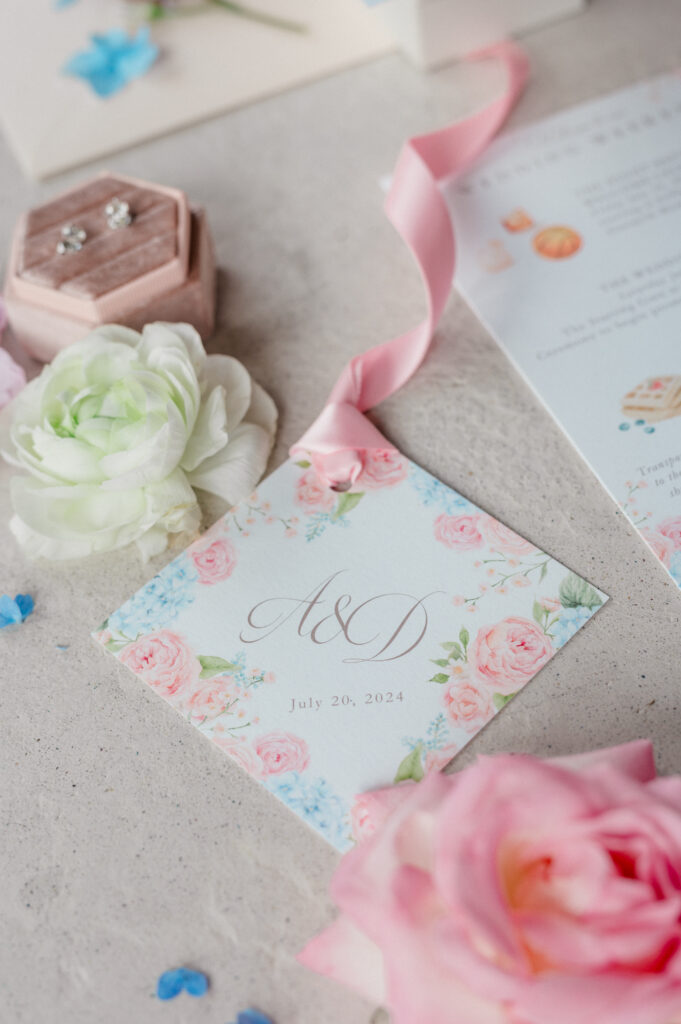 floral wedding stationery