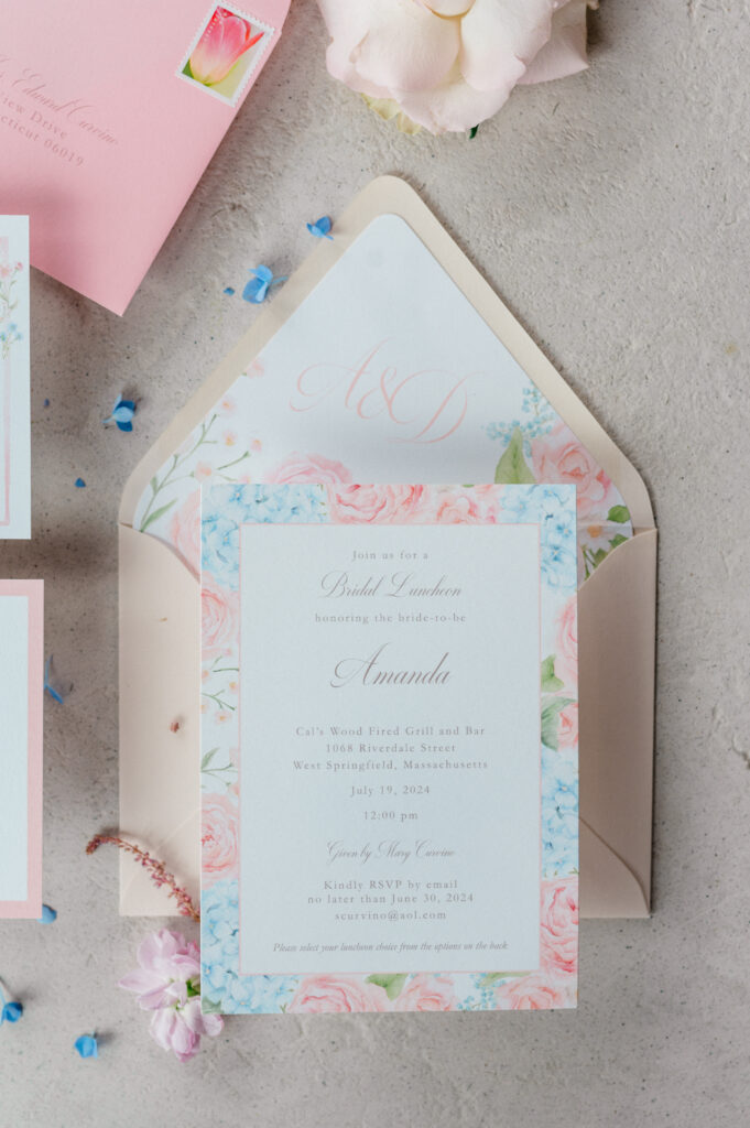 pastel wedding stationery