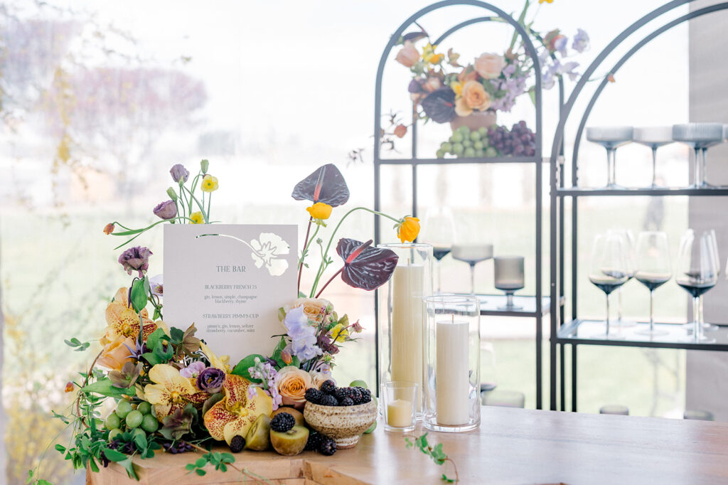 boho wedding bar decor