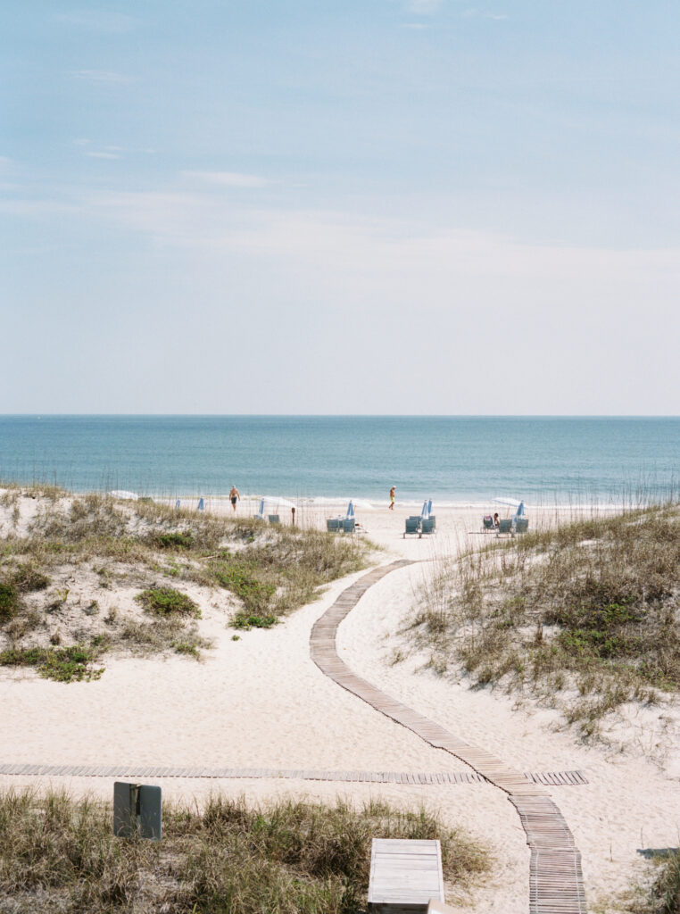 View of the dunes and ocean from the Ritz Carlton Amelia Island courtyard. 