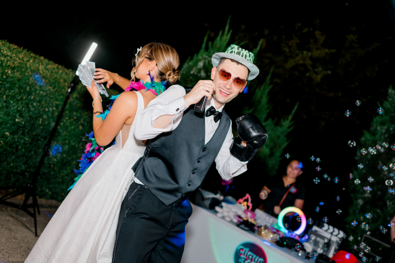 Couple dancing at their wedding reception 